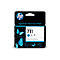 An HP ink cartridge. The packaging reads DesignJet 711 and Cyan. Blue butterflies in the background.