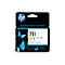 HP DesignJet 711 ink cartridge. Black packaging with blue butterfly pattern and yellow color spot. Text: Original HP Ink.
