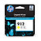 Yellow HP 912 ink cartridge with butterflies. Inscription: Original HP Ink, 912, Yellow, Gelb, Jaune, Жёлтый.