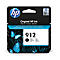 Black HP ink cartridge, model 912, with butterflies, set against a black background.