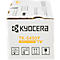 Eine weiße Schachtel mit gelber Beschriftung: Kyocera TK-5450Y. Toner Kit Yellow, darunter Symbole.