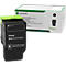 Black toner cartridge with green accents and packaging. It says "Lexmark" and "Unison".