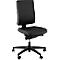 Black office chair with backrest, seat, casters and height-adjustable base. The chair is set up in a studio.