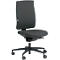 Black office chair with backrest, seat, armrests, and castors. On a white background.