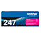 Magenta Brother toner TN247M, blauwe doos met witte 247. Sticker met productnaam.