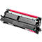 Zwarte Brother-tonercartridge met roze rol op een witte achtergrond.