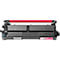 Zwarte Brother tonercartridge met roze rol tegen een neutrale achtergrond.