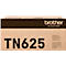 Bruine Brother tonerverpakking met modelnummer TN625 in grote zwarte letters.
