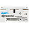 Een witte doos met blauwe en zwarte letters, inclusief het Kyocera-logo en productinformatie.