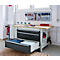Otto Kind brede werkbank type 405, beuken multiplex blad, tot 1.200 kg, B 1524 x D 750 x H 850 mm, staal, centrale vergrendeling, lichtgrijs/antracietgrijs