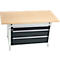 Otto Kind Breitfachwerkbank Typ 405, Buche Multiplexplatte, bis 1.200 kg, B 1524 x T 750 x H 850 mm, Stahl, Zentralverschluss, lichtgrau/anthrazitgrau