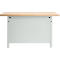 Otto Kind Breitfachwerkbank Typ 405, Buche Multiplexplatte, bis 1.200 kg, B 1524 x T 750 x H 850 mm, Stahl, Zentralverschluss, lichtgrau/anthrazitgrau