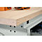 Otto Kind Breitfachwerkbank Typ 405, Buche Multiplexplatte, bis 1.200 kg, B 1524 x T 750 x H 850 mm, Stahl, Zentralverschluss, lichtgrau/anthrazitgrau