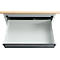 Otto Kind Breitfachwerkbank Typ 405, Buche Multiplexplatte, bis 1.200 kg, B 1524 x T 750 x H 850 mm, Stahl, Zentralverschluss, lichtgrau/anthrazitgrau