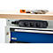 Otto Kind Breitfachwerkbank Typ 405, Buche Multiplexplatte, bis 1.200 kg, B 1524 x T 750 x H 850 mm, Stahl, Zentralverschluss, lichtgrau/enzianblau