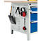 Otto Kind Breitfachwerkbank Typ 405, Buche Multiplexplatte, bis 1.200 kg, B 1524 x T 750 x H 850 mm, Stahl, Zentralverschluss, lichtgrau/enzianblau