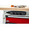 Otto Kind Breitfachwerkbank Typ 405, Buche Multiplexplatte, bis 1.200 kg, B 1524 x T 750 x H 850 mm, Stahl, Zentralverschluss, lichtgrau/feuerrot