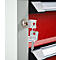 Otto Kind Breitfachwerkbank Typ 405, Buche Multiplexplatte, bis 1.200 kg, B 1524 x T 750 x H 850 mm, Stahl, Zentralverschluss, lichtgrau/feuerrot