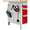 Otto Kind Breitfachwerkbank Typ 405, Buche Multiplexplatte, bis 1.200 kg, B 1524 x T 750 x H 850 mm, Stahl, Zentralverschluss, lichtgrau/feuerrot