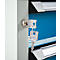 Otto Kind Breitfachwerkbank Typ 405, Buche Multiplexplatte, bis 1.200 kg, B 1524 x T 750 x H 850 mm, Stahl, Zentralverschluss, lichtgrau/lichtblau