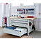 Otto Kind Breitfachwerkbank Typ 405, Buche Multiplexplatte, bis 1.200 kg, B 1524 x T 750 x H 850 mm, Stahl, Zentralverschluss, lichtgrau/lichtgrau