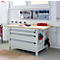 Otto Kind Breitfachwerkbank Typ 405, Buche Multiplexplatte, bis 1.200 kg, B 1524 x T 750 x H 850 mm, Stahl, Zentralverschluss, lichtgrau/lichtgrau