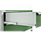 Otto Kind Breitfachwerkbank Typ 405, Buche Multiplexplatte, bis 1.200 kg, B 1524 x T 750 x H 850 mm, Stahl, Zentralverschluss, lichtgrau/resedagrün