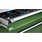 Otto Kind Breitfachwerkbank Typ 405, Buche Multiplexplatte, bis 1.200 kg, B 1524 x T 750 x H 850 mm, Stahl, Zentralverschluss, lichtgrau/resedagrün