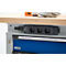 Otto Kind Breitfachwerkbank Typ 405, Buche Multiplexplatte, bis 1.200 kg, B 1524 x T 750 x H 850 mm, Stahl, Zentralverschluss, weißaluminium/enzianblau