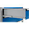 Otto Kind Breitfachwerkbank Typ 405, Buche Multiplexplatte, bis 1.200 kg, B 1524 x T 750 x H 850 mm, Stahl, Zentralverschluss, weißaluminium/enzianblau