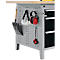 Otto Kind Breitfachwerkbank Typ 405, Buche Multiplexplatte, bis 1.200 kg, B 1524 x T 750 x H 850 mm, Stahl, Zentralverschluss, weißaluminium/tiefschwarz