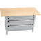 Otto Kind Breitfachwerkbank Typ 405, Buche Multiplexplatte, bis 1.200 kg, B 1524 x T 750 x H 850 mm, Stahl, Zentralverschluss, weißaluminium/weißaluminium