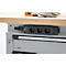 Otto Kind Breitfachwerkbank Typ 405, Buche Multiplexplatte, bis 1.200 kg, B 1524 x T 750 x H 850 mm, Stahl, Zentralverschluss, weißaluminium/weißaluminium