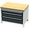 Otto Kind Breitfachwerkbank Typ 410, Buche Multiplexplatte, bis 1.200 kg, B 1152 x T 750 x H 850 mm, Stahl, Zentralverschluss, lichtgrau/anthrazitgrau