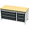Otto Kind Breitfachwerkbank Typ 430, Buche Multiplexplatte, bündig, bis 1400 kg, B 1697 x T 750 x H 850 mm, Stahl, Zentralverschluss, lichtgrau/anthrazitgrau