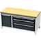 Otto Kind Breitfachwerkbank Typ 440, Buche Multiplexplatte, bündig, bis 1400 kg, B 1697 x T 750 x H 850 mm, Stahl, Zentralverschluss, lichtgrau/anthrazitgrau