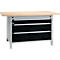 Otto Kind établi large type 405, plateau en hêtre multiplex, jusqu'à 1 200 kg, L 1524 x P 750 x H 850 mm, acier, fermeture centrale, blanc aluminium/noir profond