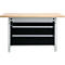 Otto Kind établi large type 405, plateau en hêtre multiplex, jusqu'à 1 200 kg, L 1524 x P 750 x H 850 mm, acier, fermeture centrale, blanc aluminium/noir profond