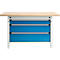 Otto Kind établi large type 405, plateau en hêtre multiplex, jusqu'à 1 200 kg, L 1524 x P 750 x H 850 mm, acier, fermeture centrale, gris clair/bleu clair