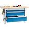 Otto Kind établi large type 405, plateau en hêtre multiplex, jusqu'à 1 200 kg, L 1524 x P 750 x H 850 mm, acier, fermeture centrale, gris clair/bleu clair