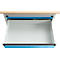 Otto Kind établi large type 405, plateau en hêtre multiplex, jusqu'à 1 200 kg, L 1524 x P 750 x H 850 mm, acier, fermeture centrale, gris clair/bleu clair