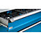Otto Kind établi large type 405, plateau en hêtre multiplex, jusqu'à 1 200 kg, L 1524 x P 750 x H 850 mm, acier, fermeture centrale, gris clair/bleu clair
