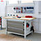 Otto Kind établi large type 405, plateau en hêtre multiplex, jusqu'à 1 200 kg, L 1524 x P 750 x H 850 mm, acier, fermeture centrale, gris clair/gris poussière