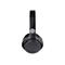 Schwarzer Kopfhörer, frontal. Auf dem Bügel ein Wellenlogo.