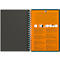 Oxford International vergaderboek, DIN B5, wit vierkant, 80 vel, spiraal gebonden, Optik papier, oranje/rood/grijs