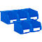 Pack ahorro de 5 cajas de abertura frontal SSI Schäfer LF221, PP, L 234 x An 150 x Al 122 mm, 2,7 l, empuñadura empotrada y ranuras, azul