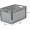 Pack ahorro de 5 cajas norma europea ELB 6320, de polipropileno, capacidad 64 l, gris, An 600 x P 400 x Al 320 mm