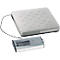 A silver scale with a digital display. The scale has a rectangular surface with small indentations. The display shows 0.00.