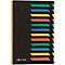 Black notebook with colorful tabs and PAGNA 24141 print.