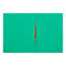 Open green file folder with gold clasp.